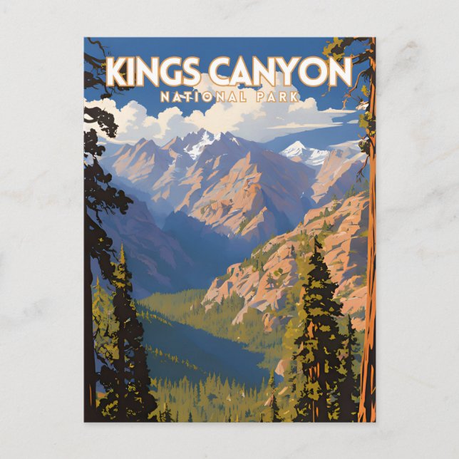Kung Canyon National Park Travel Poster Vykort (Framsida)