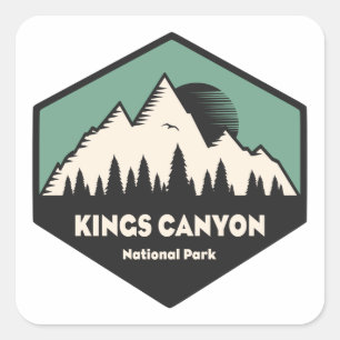 Kung Canyon nationalpark Fyrkantigt Klistermärke