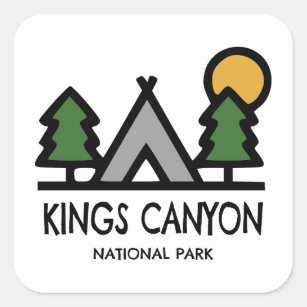 Kung Canyon nationalpark Fyrkantigt Klistermärke