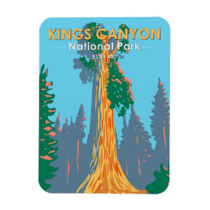 Kung Canyon nationalpark General Grant Träd Magnet