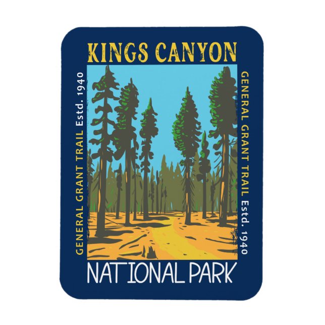 Kung Canyon nationalpark General Grant Trail Magnet (Vertikal)