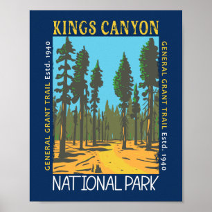 Kung Canyon nationalpark General Grant Trail Poster