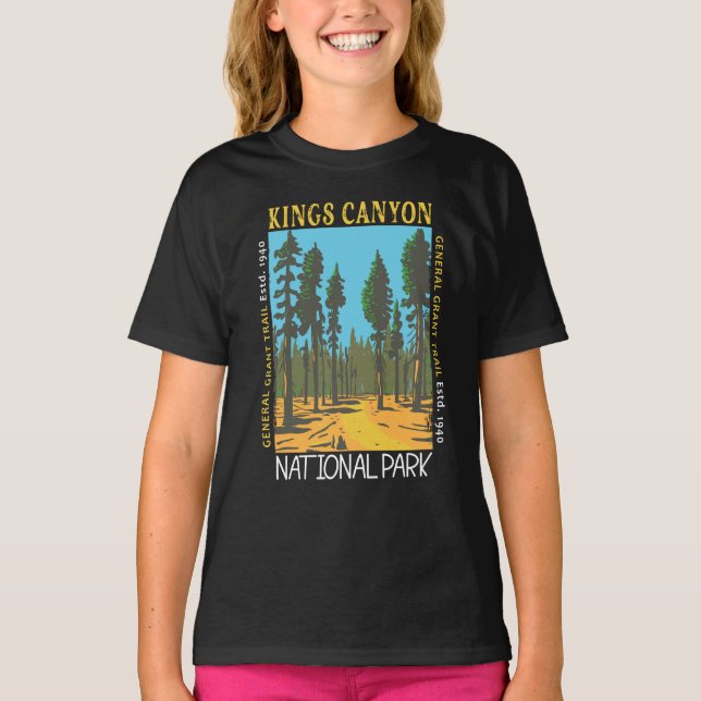 Kung Canyon nationalpark General Grant Trail T Shirt (Framsida)