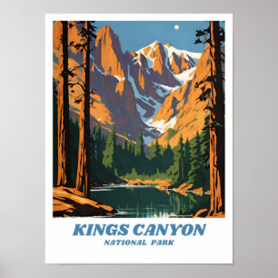Kung Canyon nationalpark illustration retro Vaca Poster