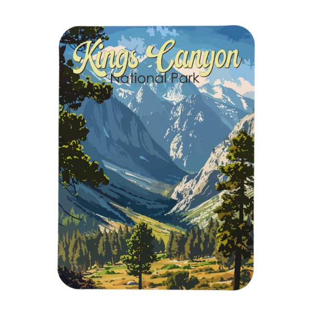 Kung Canyon nationalpark Illustration Travel Art Magnet (Vertikal)