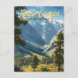 Kung Canyon nationalpark Illustration Travel Art Vykort