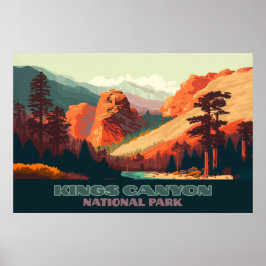 Kung Canyon nationalpark Kalifornien-bergen Poster