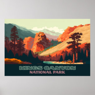 Kung Canyon nationalpark Kalifornien-bergen Poster