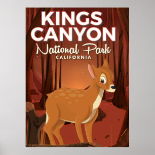 Kung Canyon nationalpark Kalifornien Poster
