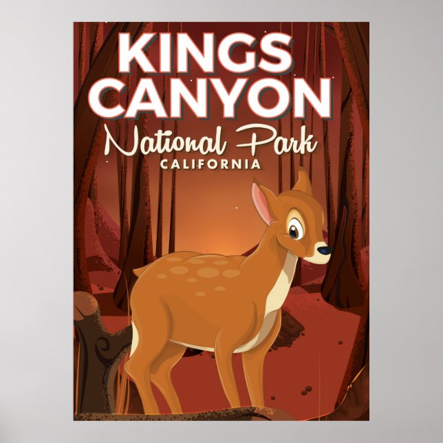 Kung Canyon nationalpark Kalifornien Poster (Framsidan)
