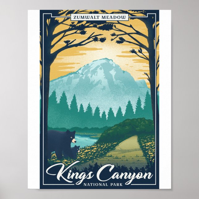 Kung Canyon nationalpark Litho Artwork Poster (Framsidan)