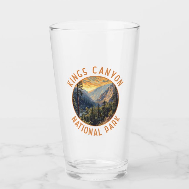 Kung Canyon nationalpark Retro Distress Circle Glaskopp (Framsida)