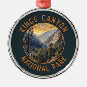 Kung Canyon nationalpark Retro Distress Circle Julgransprydnad Metall