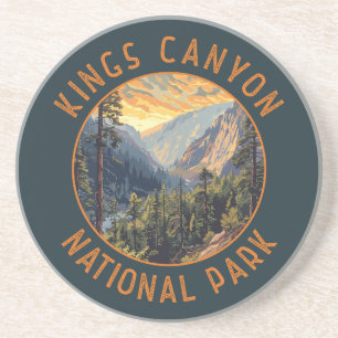 Kung Canyon nationalpark Retro Distress Circle Underlägg