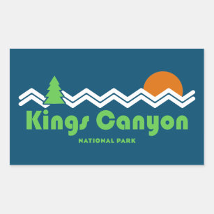 Kung Canyon nationalpark Retro Rektangulärt Klistermärke