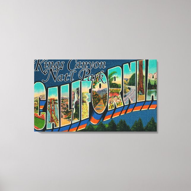 Kung Canyon Nat'l Park, CA - Stora Brev-scenen Canvastryck (Framsida)