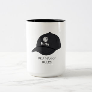 Kung Cap Siluett Var En Man Av Regler Motiverande Två-Tonad Mugg