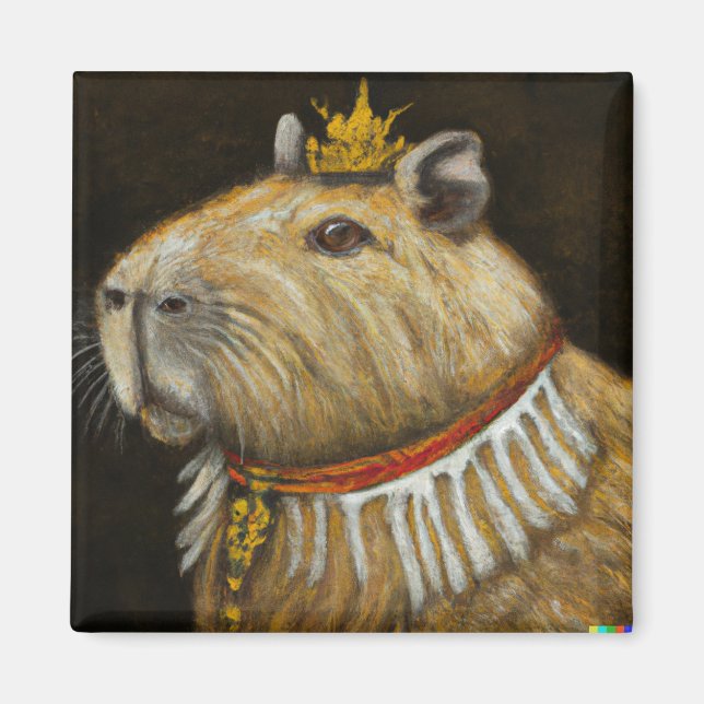 KUNG CAPYBARA MAGNET- ROLIG CAPYBARA PRESENT TILL  MAGNET (Framsidan)