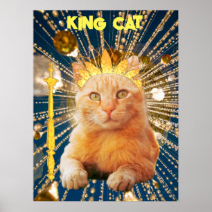 Kung Cat Funny Poster sällskapsdjur och husdjur