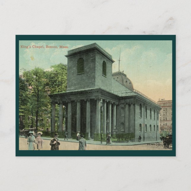 Kung Chapel, Boston Vintage Vykort (Framsida)