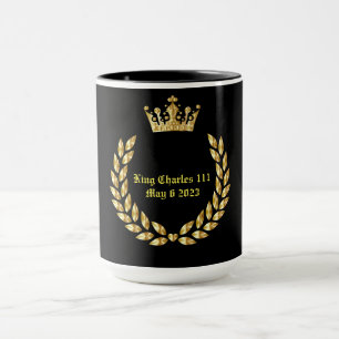 Kung Charles 111 Coronation .Black/Guld Mugg
