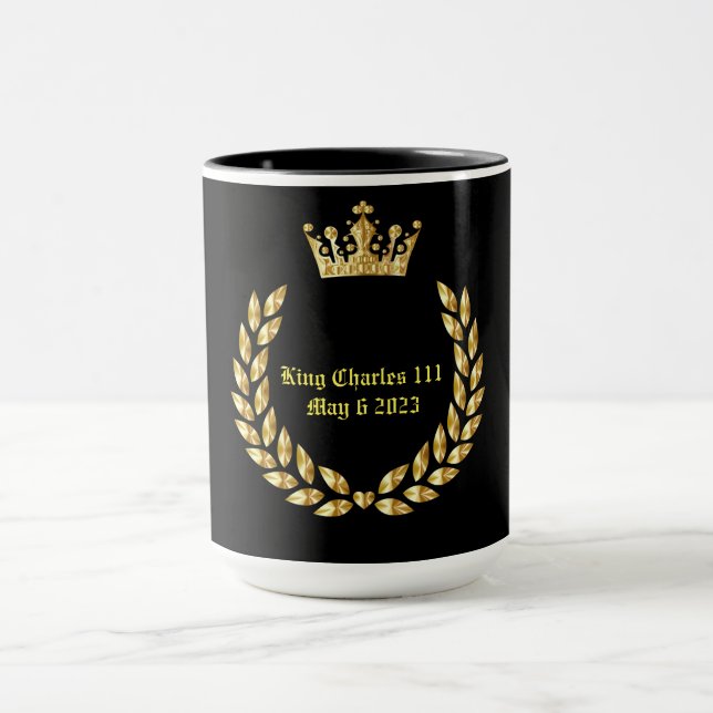 Kung Charles 111 Coronation .Black/Guld Mugg (Center)
