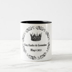 Kung Charles 111 Coronation Black/White Two-Tone T Två-Tonad Mugg