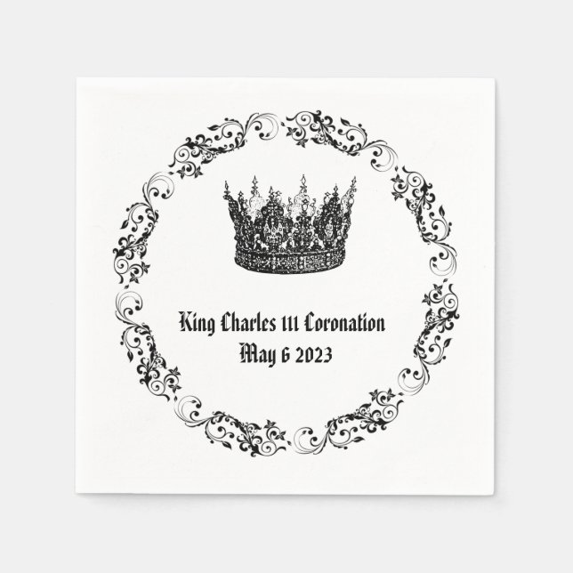 Kung Charles 111 Coronation Napkins Pappersservett (Framsidan)