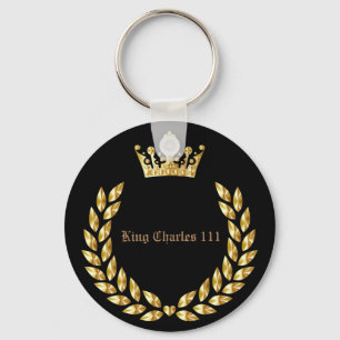 Kung Charles 111 Krona Royal Black/Guld Nyckelring