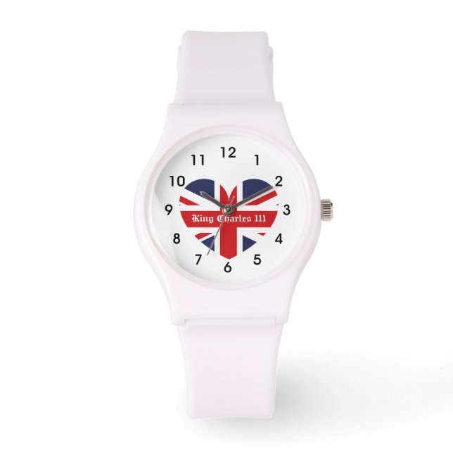 Kung Charles 111 Krona Royal England Flagga Armbandsur (Framsida)