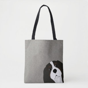 Kung Charles Cavalier Allover Tote Tygkasse