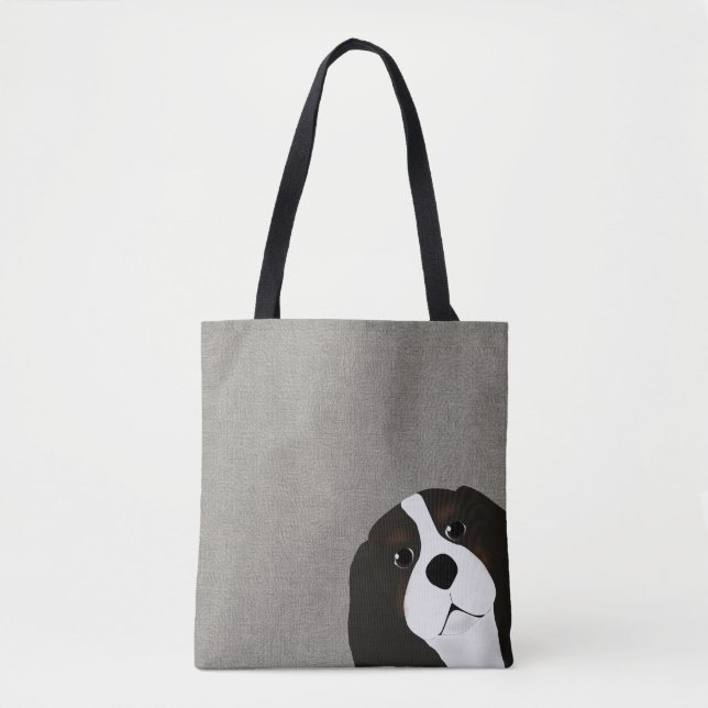Kung Charles Cavalier Allover Tote Tygkasse (Framsida)
