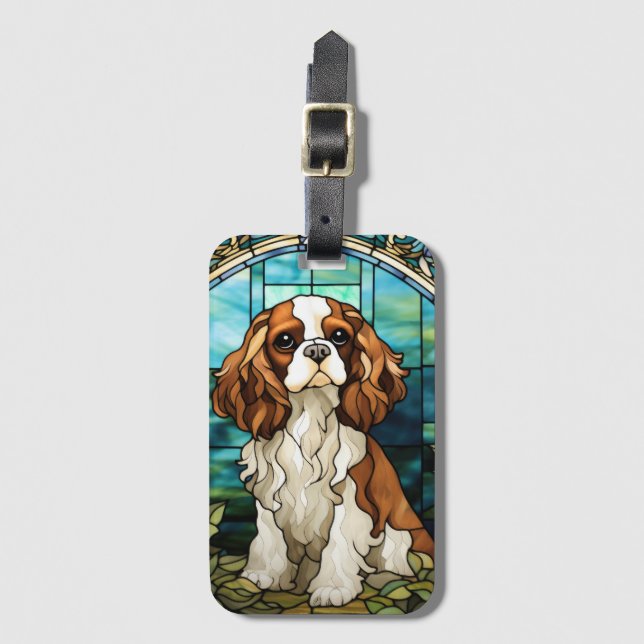 Kung Charles Cavalier spanel Luggage Tag Bagagebricka (Framsida vertikal)