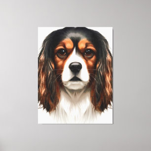 Kung Charles Cavalier spanel Pet Porträtt Canvastryck