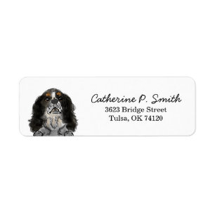 Kung Charles Cavalier Spaniel Returadress Etikett