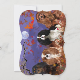 Kung Charles Cavalier Spaniens höstanteckningskort Tack Kort