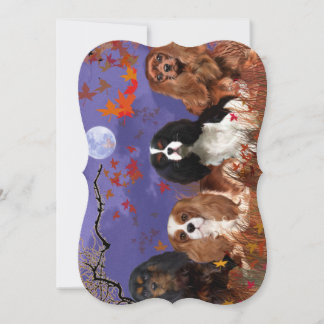 Kung Charles Cavalier Spaniens höstanteckningskort Tack Kort