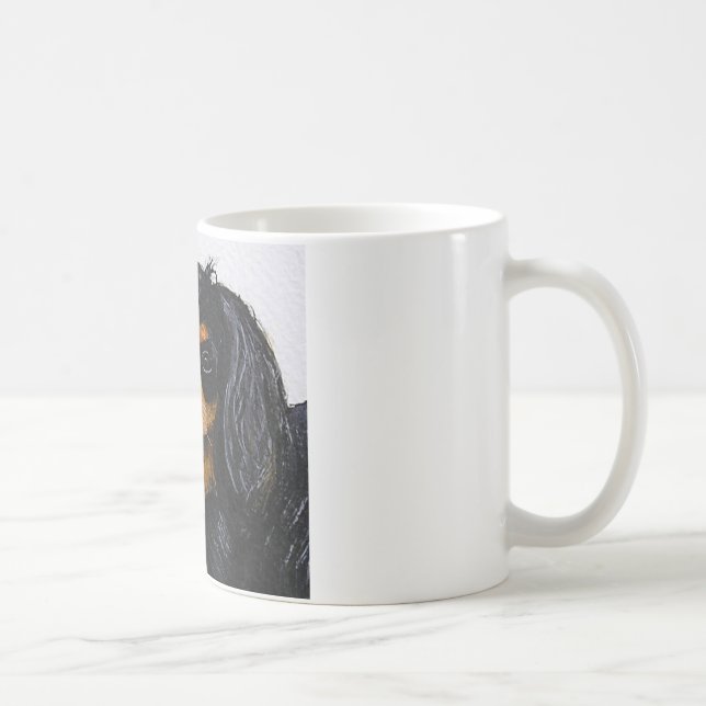 Kung Charles Cavalier Spansk svart och tan Kaffemugg (Höger)