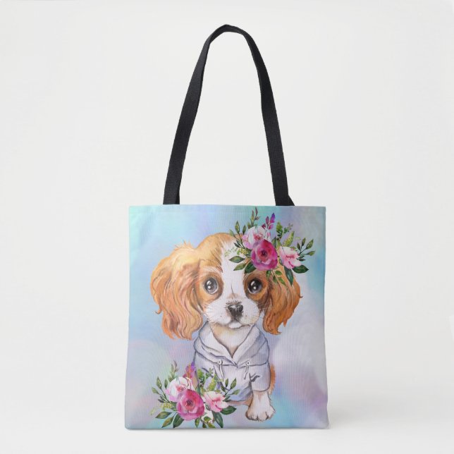 Kung Charles Cavalier Tote Bag Tygkasse (Framsida)