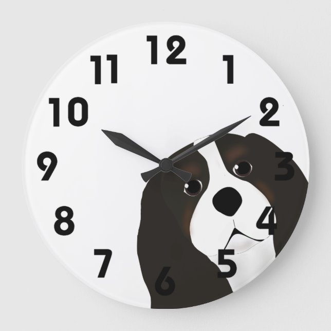 Kung Charles Cavalier Wall Clock Stor Klocka (Framsida)