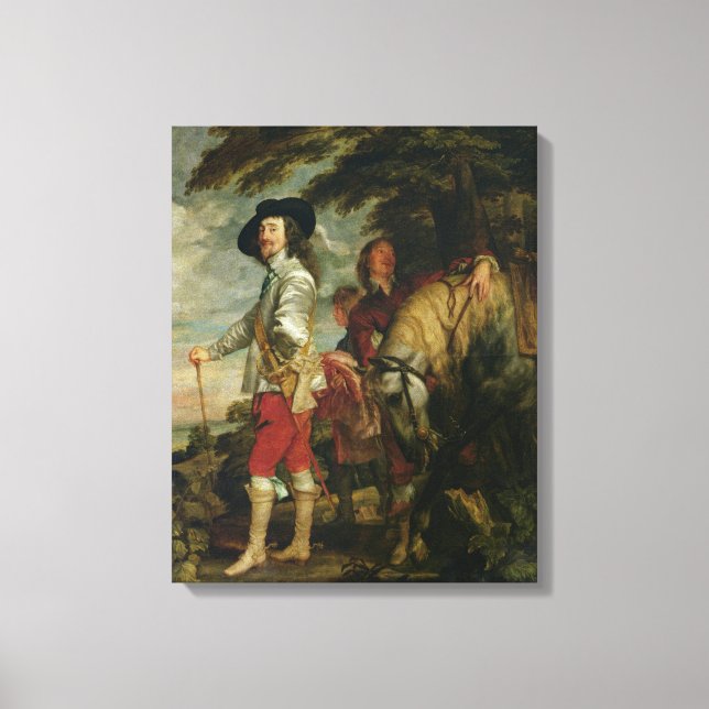 Kung Charles I of England out Hunting, 1635 Canvastryck (Framsida)