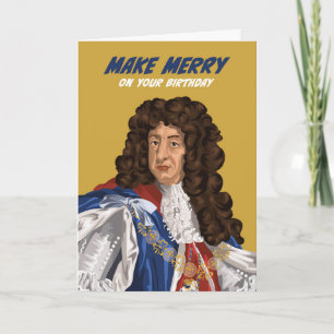Kung Charles II gör ett hälsningskort för födelsed Kort