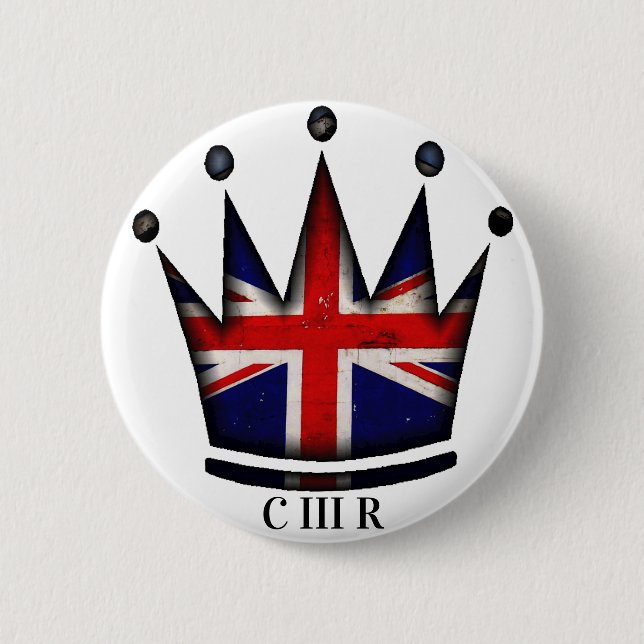 Kung Charles III 6 Cm Round Badge Knapp (Framsida)