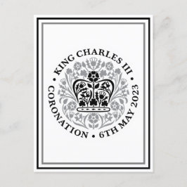 Kung Charles III British Coronation Emblem Vykort