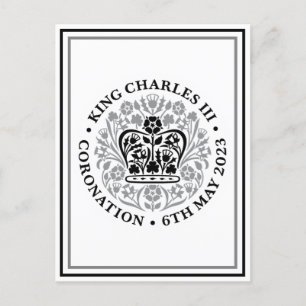 Kung Charles III British Coronation Emblem Vykort