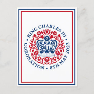Kung Charles III British Coronation Emblem Vykort