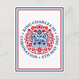 Kung Charles III British Coronation Emblem Vykort