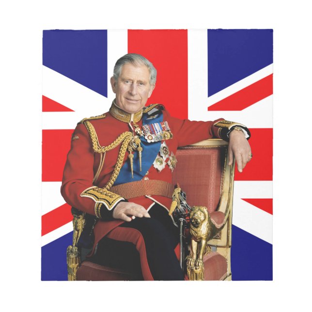 Kung Charles III brittisk flagga Anteckningsblock (Framsida)