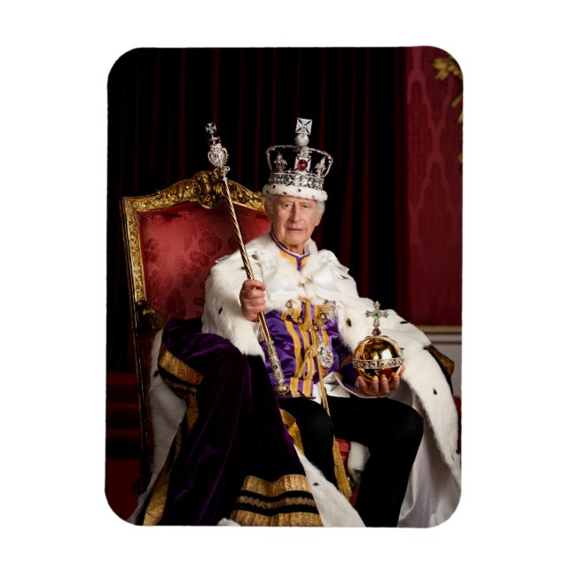 Kung Charles III Buckingham Palace porträtt Magnet (Vertikal)