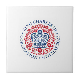 Kung Charles III Coronation Ceramic Tile Kakelplatta